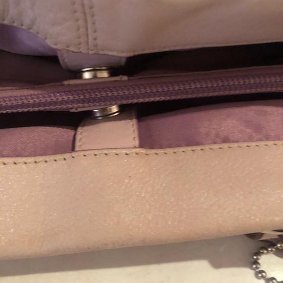 Coach Pale Pink/Tan leather bag - Picture 6 of 13